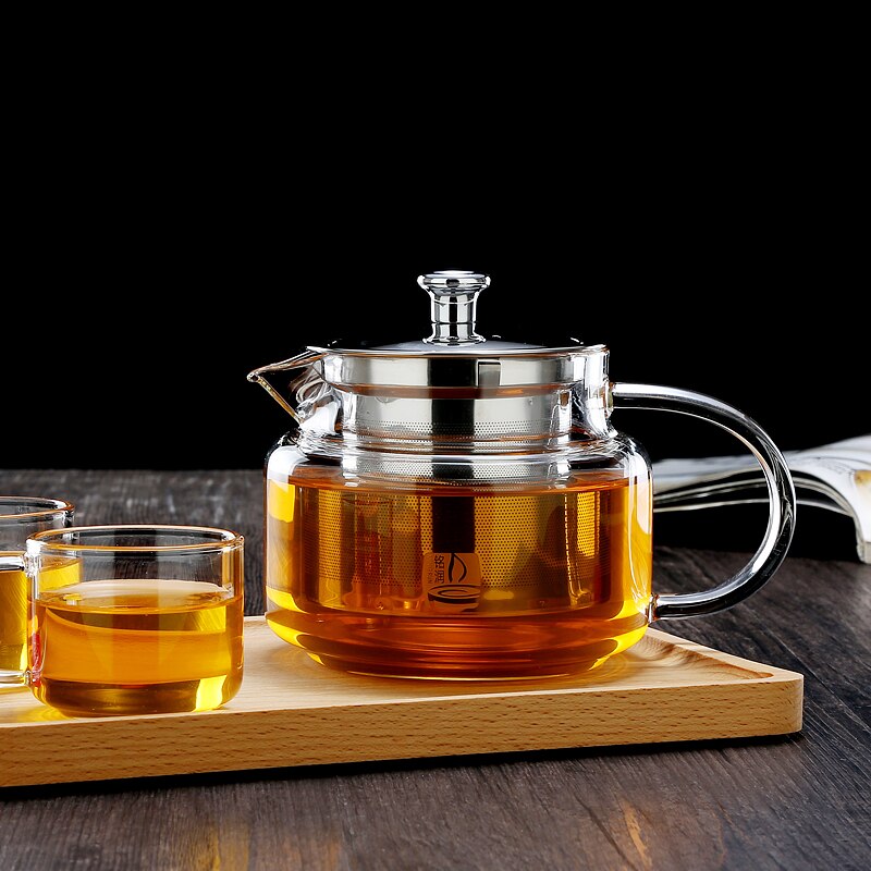 Théière en verre haute température résistant à la chaleur ménage petit thé set filtre épaissi anti-déflagrant verre eau bouillante LO1093