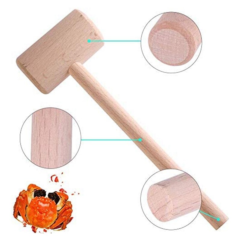8 Pcs Seafood Tools Set,Includes 2 Crab Crackers,2 Lobster Shells, 2 Crab Leg Forks,1 Crab Mallet and 1 Seafood Scissor