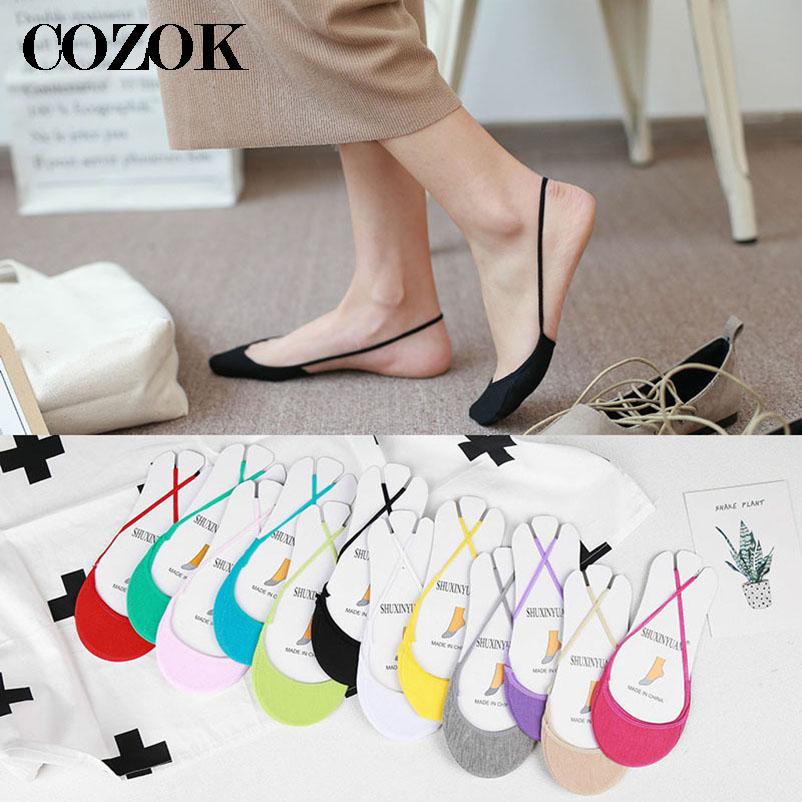 Zachte Katoen Slippers Vrouwelijke Kleurrijke Hoge Hakken Sokken Mode Vrouwen Ademend Boot Sokken Zomer Korte Onzichtbare Sok 5 Paren/partij