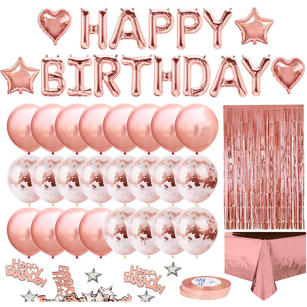 60pcs/set Balloon Kit Party Decorations Birthday Party Supplies With Happy Birthday Banners for Girl