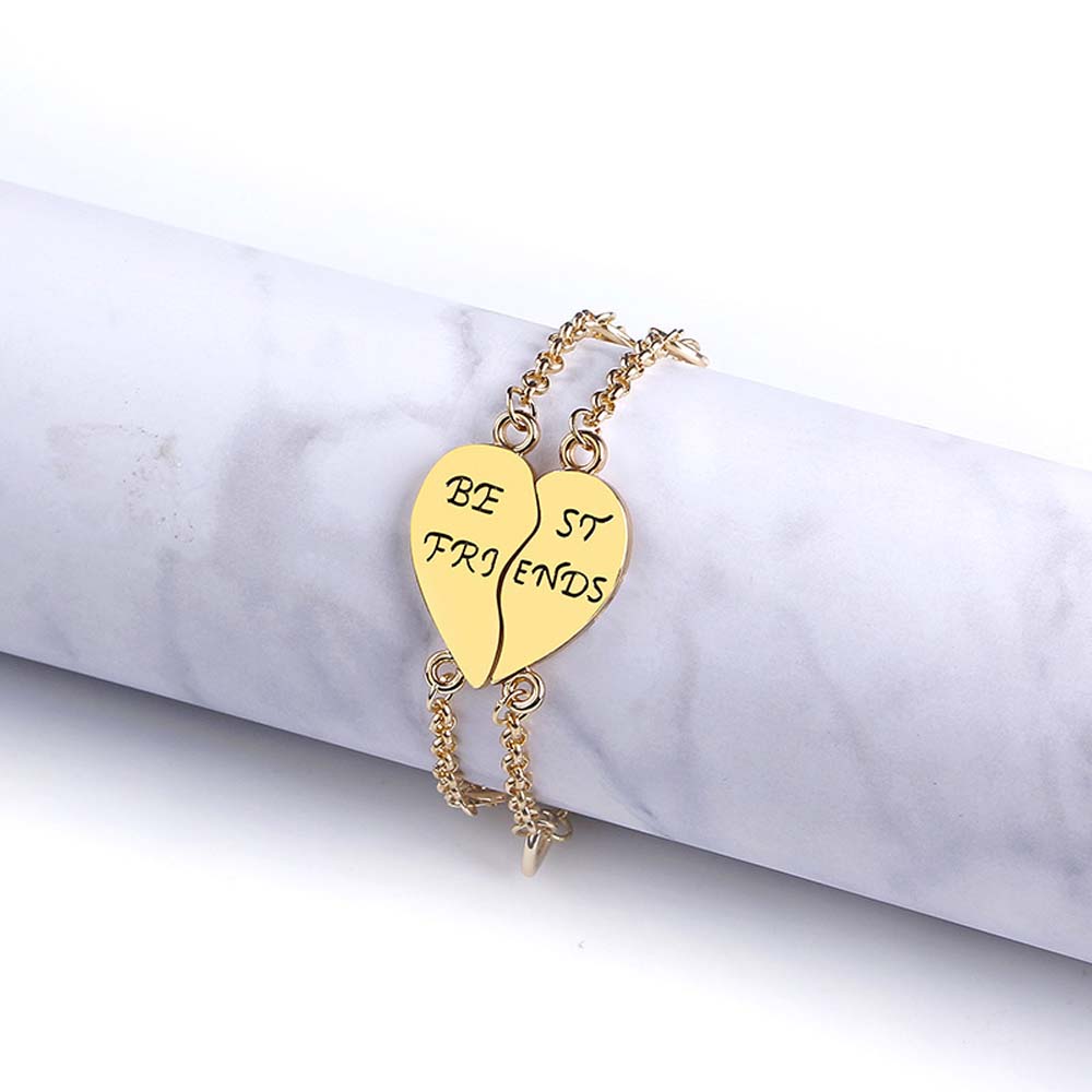 Charm 2 stks/paar Beste Vrienden Armbanden Goud Zilver Kleur Puzzel Hart Armbanden Vriendschap Sieraden Voor Vrouwen Meisjes Accessoire