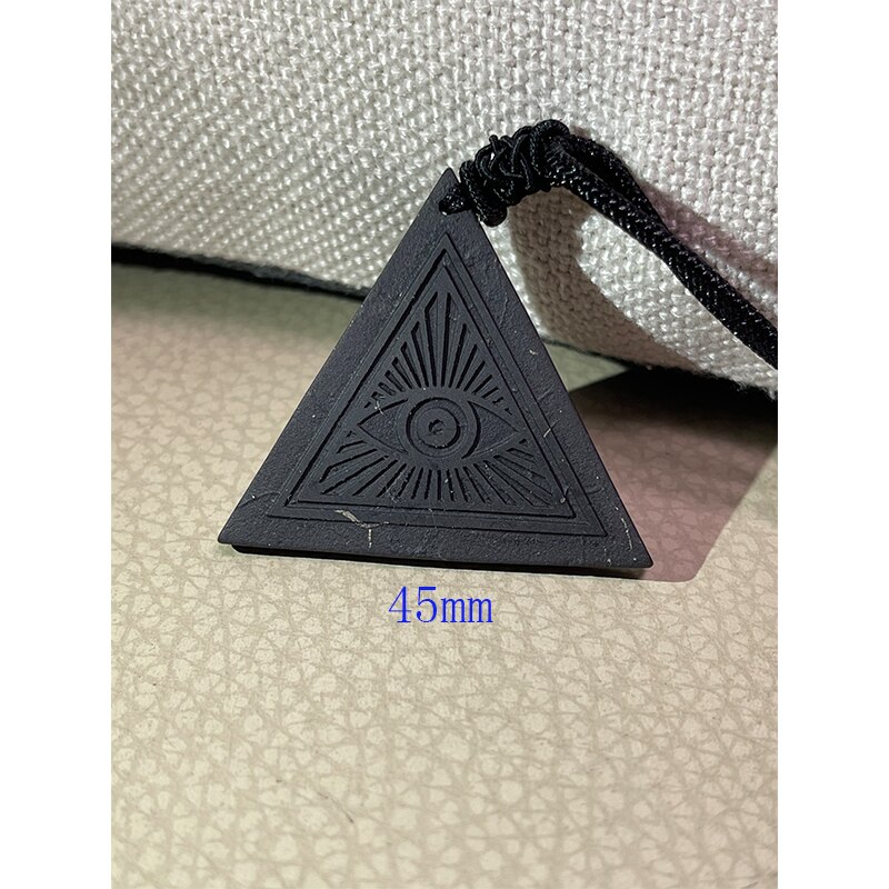 Russische Natuurlijke Authentieke Shungite Hanger Steen Emf Neutraliserend Shungite Ketting Sieraden Anti Stralingsbescherming 5G Blocker: Triangle Eye