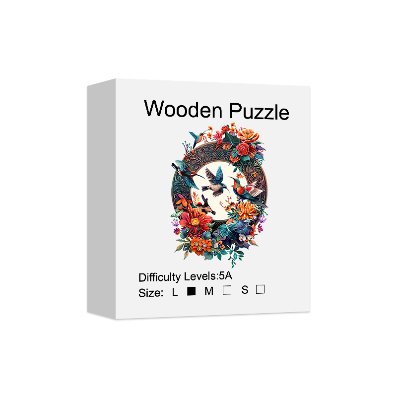 Birds Wooden Puzzle, Uniquely Irregular Animal Shaped Jigsaw Puzzles, Perfect Birthday For Lover And Friends: black
