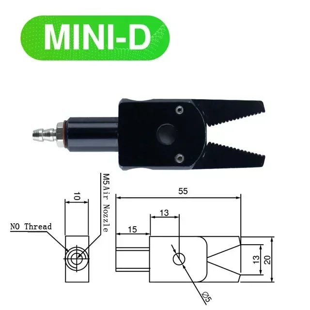 Pneumatic Gripper Manipulator Fixture for Injection Molding Grab With Sensor Switch Water Spout Clip Robot Arm Fixture Cylinder: Brown