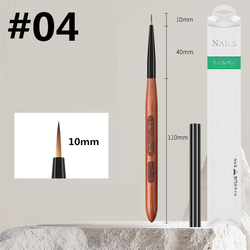 Sandelträhandtag gradient blommande borstar effekt nagel uv-gel liner borste ritpenna ränder blommor nagelkonst målningsverktyg: Mörk khaki