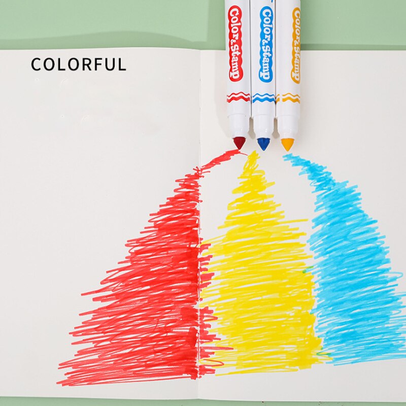 Børns akvarel pen sæt studerbar vaskbar dobbelthovedet maleri pen kunst maleri graffiti 8- farve farve pen