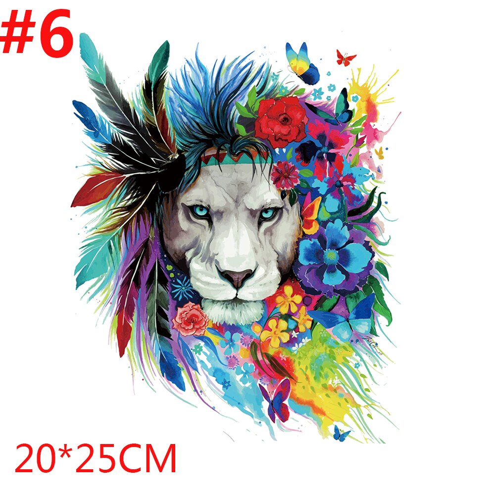 Fajne łaty z piórami lwa naprasowanki na łacie a-poziomowe zmywalne naszywki na ubrania łatwy nadruk za pomocą żelazka gospodarstwa domowego