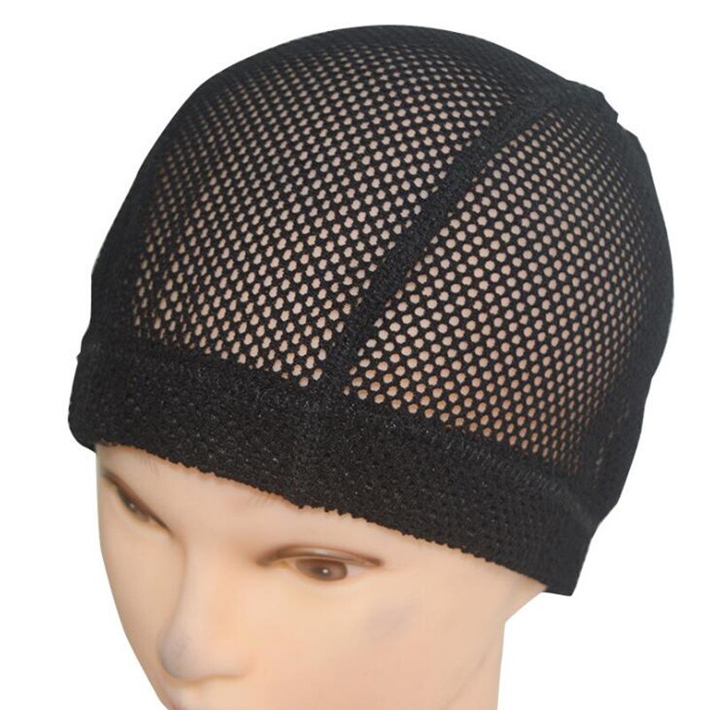 Bonnet de perruque en maille à grand trou, 5 pièces, filet pour cheveux, bonnet en dôme noir pour faire des perruques avec bande élastique