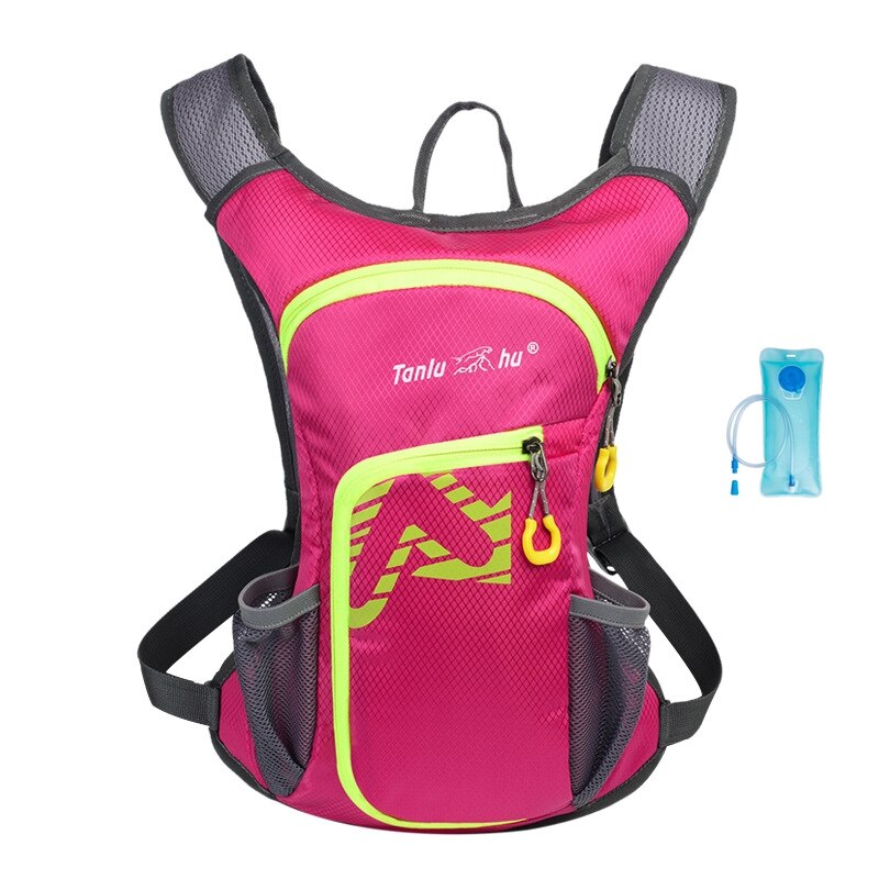 Mochila para acampar al aire libre para hombre y mujer, Mochila para correr, bolsa de agua para bicicleta de 2L, Mochila de hidratación para ciclismo, tanque de vejiga de agua de nailon: with water bag-6