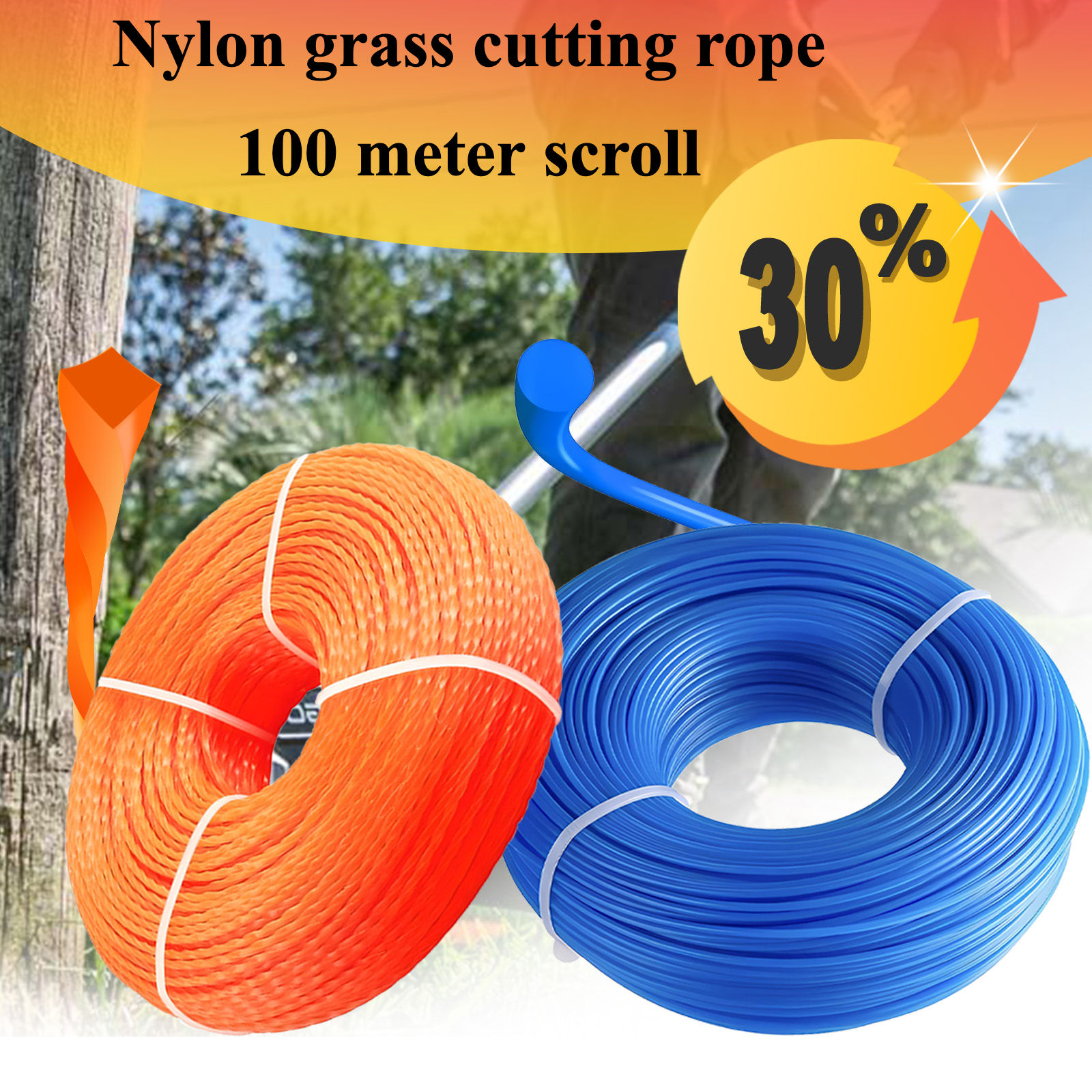 100 m Nylon Freischneider Strimmer Trimmer Linie Kabel Draht 2,7/3,0/4,0mm DIA Für STIHL Nylon Rasenmäher linie Garten Power Werkzeug Teile