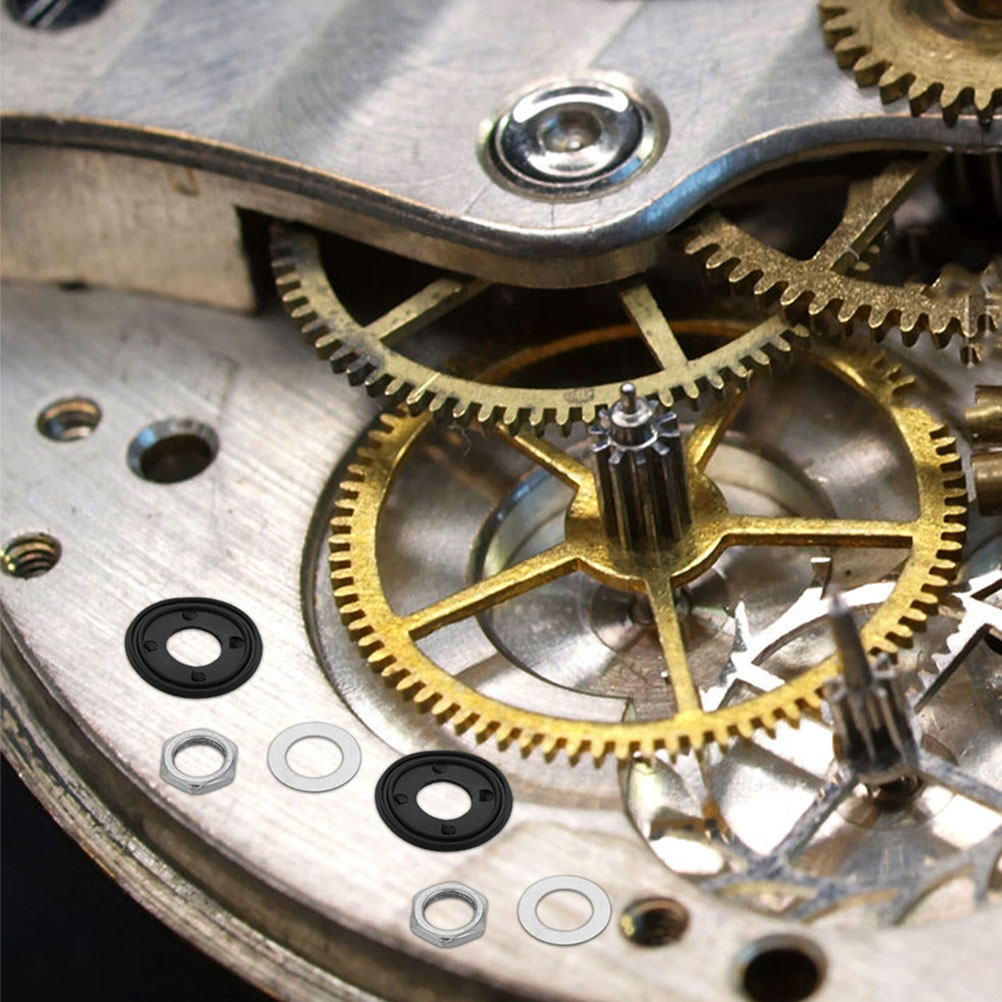 20 Sets Assembly Parts Precision Quartz Wall Clock Mechanism Repair Nuts Washers High Elasticity Rubber Rings Antiaging