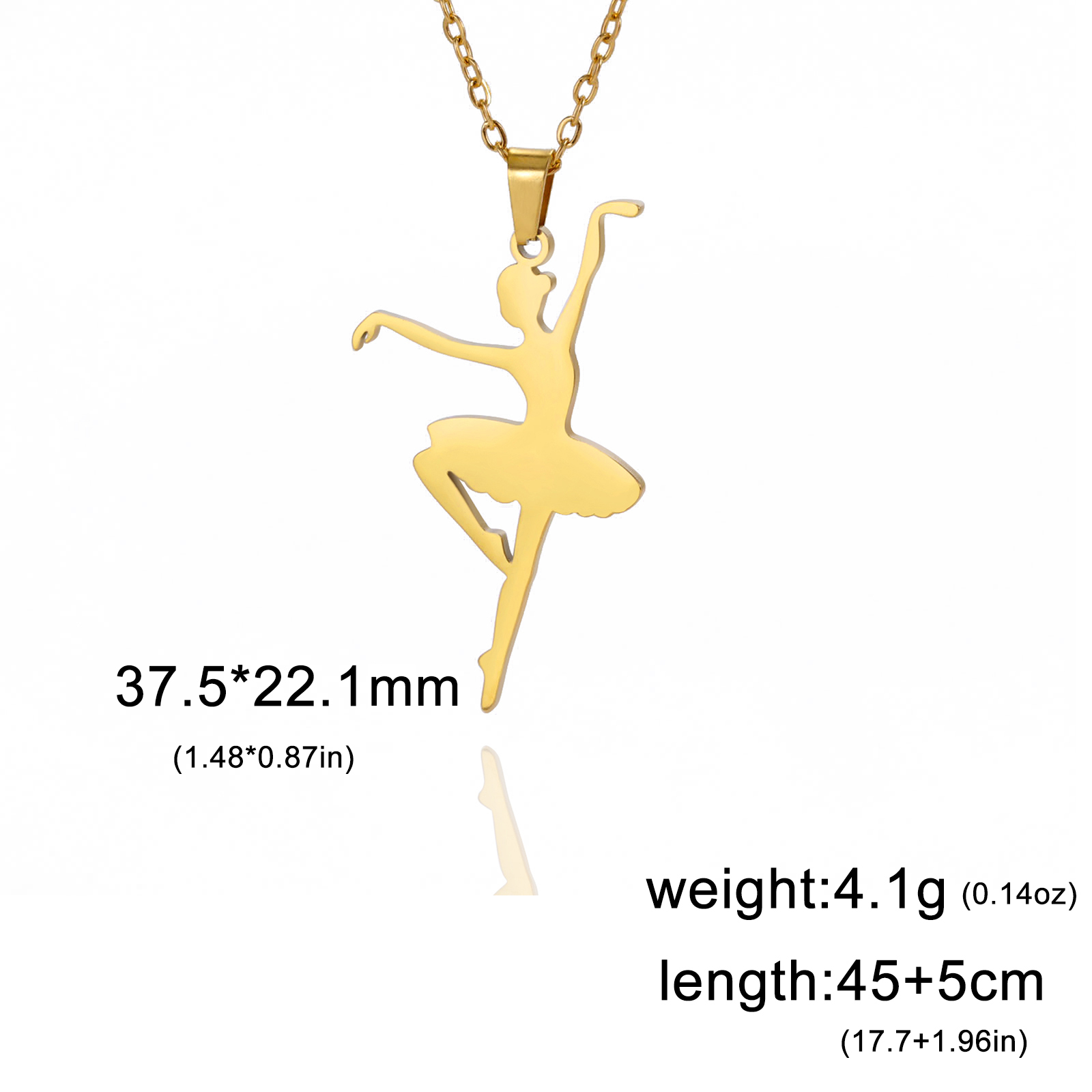 Cazador Ballet Ballerina Dansend Meisje Hanger Kettingen voor Vrouwen Rvs Sieraden Ketting 2025