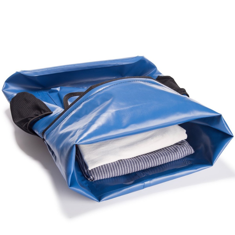 PVC Waterproof Dry Bag 22L Outdoor Foldable Trekking Bag Beach Swimming Bag Rafting River Ocean Backpack Black/Orange/Green/Blue