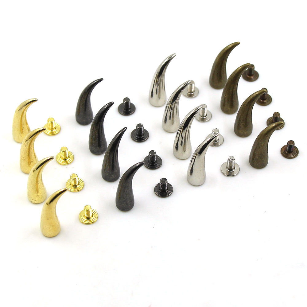 Clous et pointes métalliques 7x22MM, pour vêtements Punk, accessoires de vêtement, bricolage, 10 pièces, or argent noir Bronze
