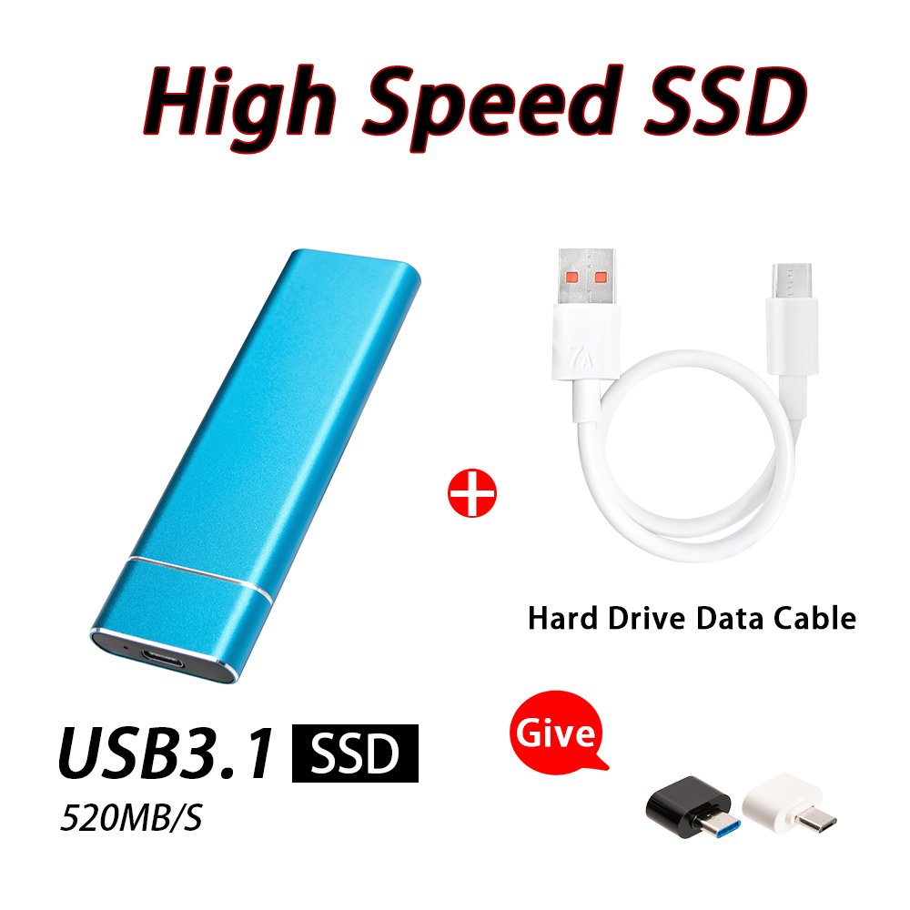 2TB Durable Portable External SSD USB3.1 Solid State Storage Drive For Laptop Mac Daily Storage