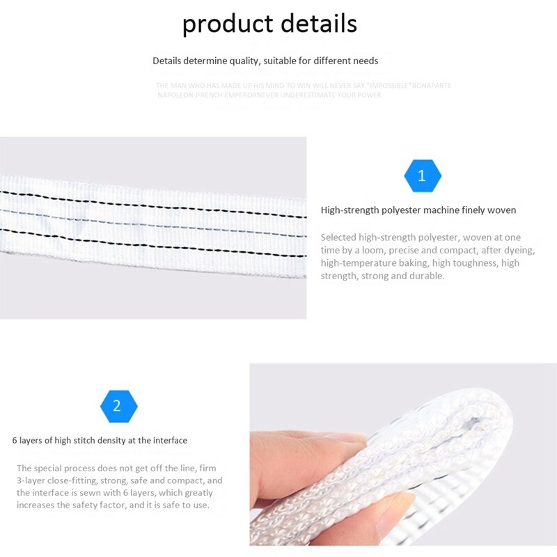 Novel-Towing Rope Strape Cable with U Hooks 5M 12Tons Shackle High Strength Nylon with Reflective Light for Car Truck Trailer