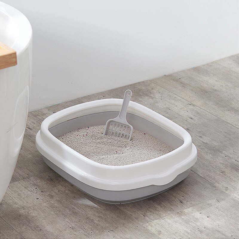 Cat Litter Box Splash-Proof Semi-Enclosed Detachable Cat Toilet With Spoon Deodorizing Cat And Kitten Cage Can Put Sandbox Suppl
