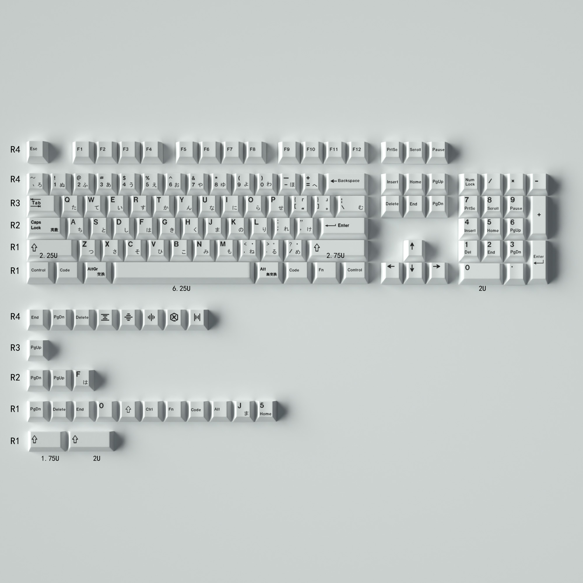 Teclas PBT Minimalistas Brancas de 135 Teclas, Perfil Cherry, DYE-Sub, Personalizadas em Inglês para Teclados Mecânicos 61/64/87: Cáqui