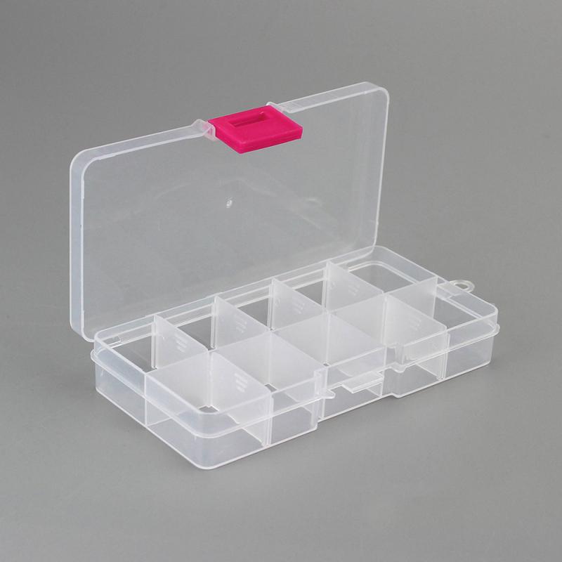 PP plastic box jewelry accessories box parts sorting box components packaging box 10 grid fixed storage box transparent