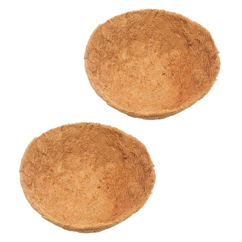 2 Pcs Coconut Liner Durable Practical Flower Pot Mat Pot Base for Ivy Snapdragon Green Iris: Light Brown 1