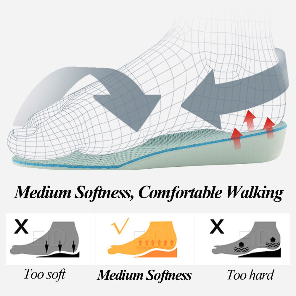 Semelles intérieures EVA Ultra fines, respirantes et confortables, semelle en Polyester, unisexe, hauteur 1-3.5cm