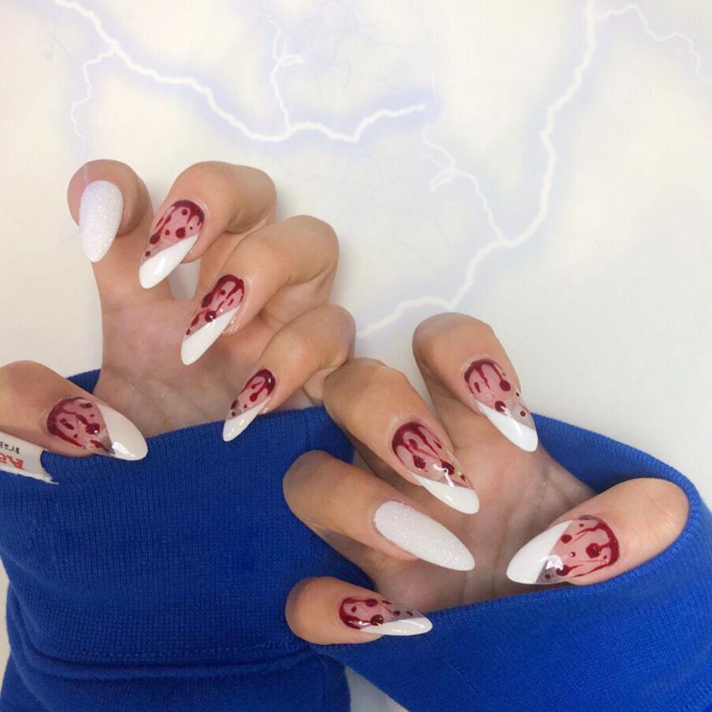 Faux ongles à pression avec colle, de Style 3D, 24 pièces: BA844