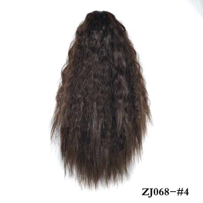jeedou Short Curly Hair Ponytail Extensions Claw Ponytails Synthetic Natural Black Red Frosted Color Hairpieces: 068-4