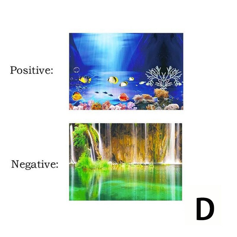 Aquarium fond papier peinture HD image 3D Aquarium papier peint Double face Aquarium décoratif Aquarium autocollant: style D / 50x102cm