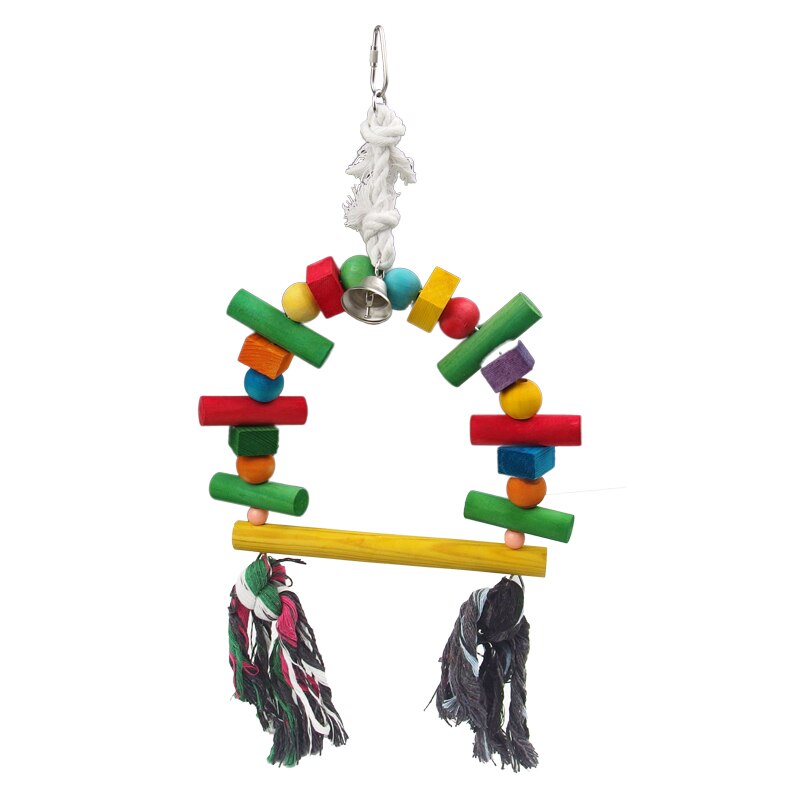 Bird Toys Parrot Bite Suppliies Bird Rope Perch Cage Chew Toys Parrot Natural Cotton Swing S &amp; L Size Climbing Standing Bar: stand C40x20 cm