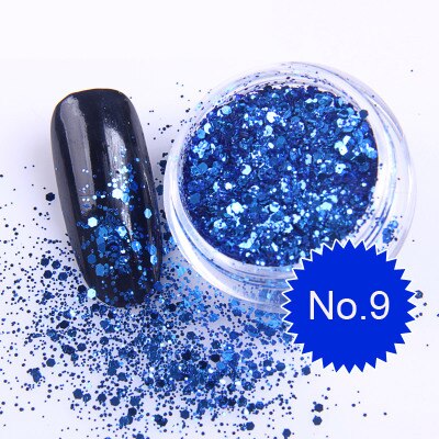 1x Topf 2g Bling funkeln Pulver Staub Nagel Kunst Pailletten 3D Regenbogen Klare Hexagon Scheibe DIY Charme Nagel Kunst Dekor Manikübetreffend HHF: HHF09