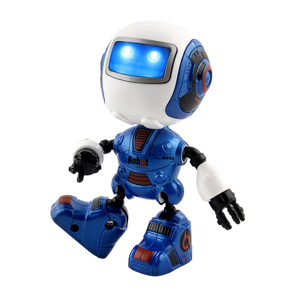 Induction Robot Alloy Body Lighting Effect Head Induction Joint Rotation Smart Robot Toy Perfect for Boys Kids Baby: Blue