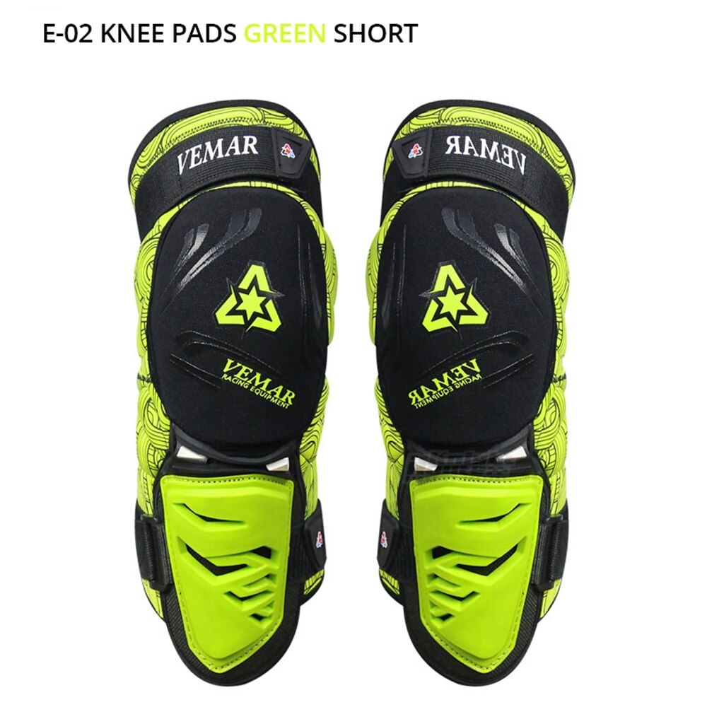 Rodilleras rojas para motocicleta, equipo de protección para las cuatro estaciones, para Motocross: E-02 Green