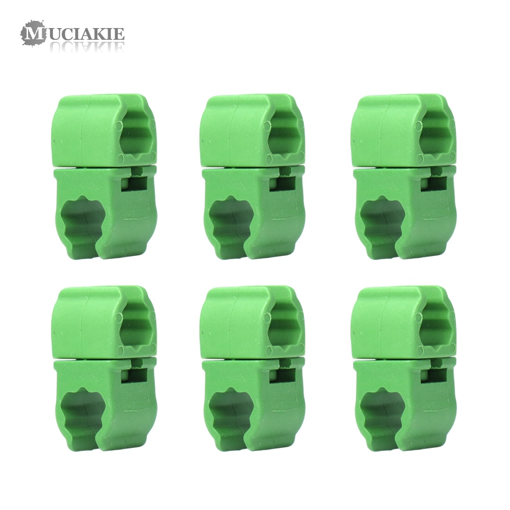 30PCS 8.0MM Groen Plastic Fastener 360 Graden Roterende Vaste Klem voor Tuin Stakes Universele Clips Kas Beugel Pole