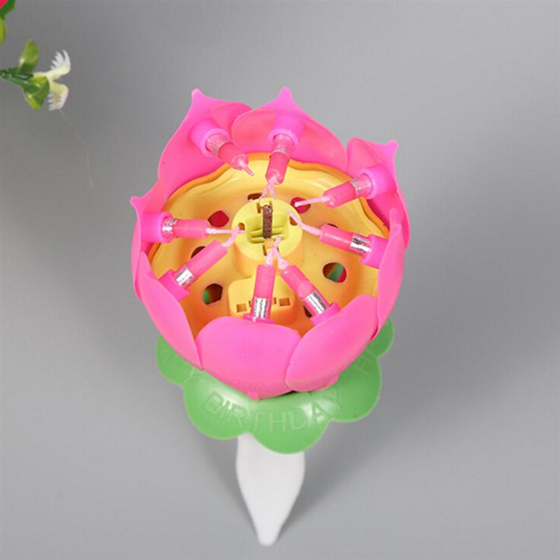 Lotus Verjaardag Kaars Met Muziek Draaiende Kaars Met Gelukkige Verjaardag Lied