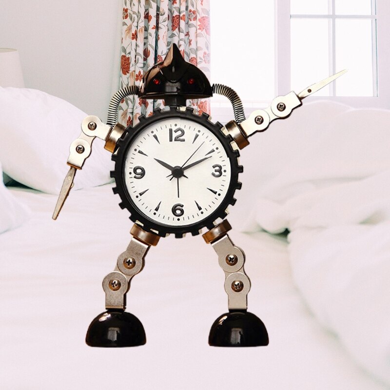 Gear Robot Desktop Alarm Clock Student Table Timing Equipment Digital Room Home Bedroom Decorations