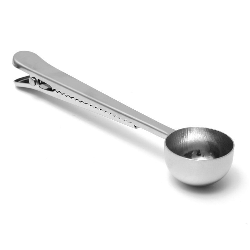 1 pc Multifunctionele Rvs Koffie Scoop Met Clip Koffie Thee Meten Scoop 1Cup Grond Koffie Meten Lepel