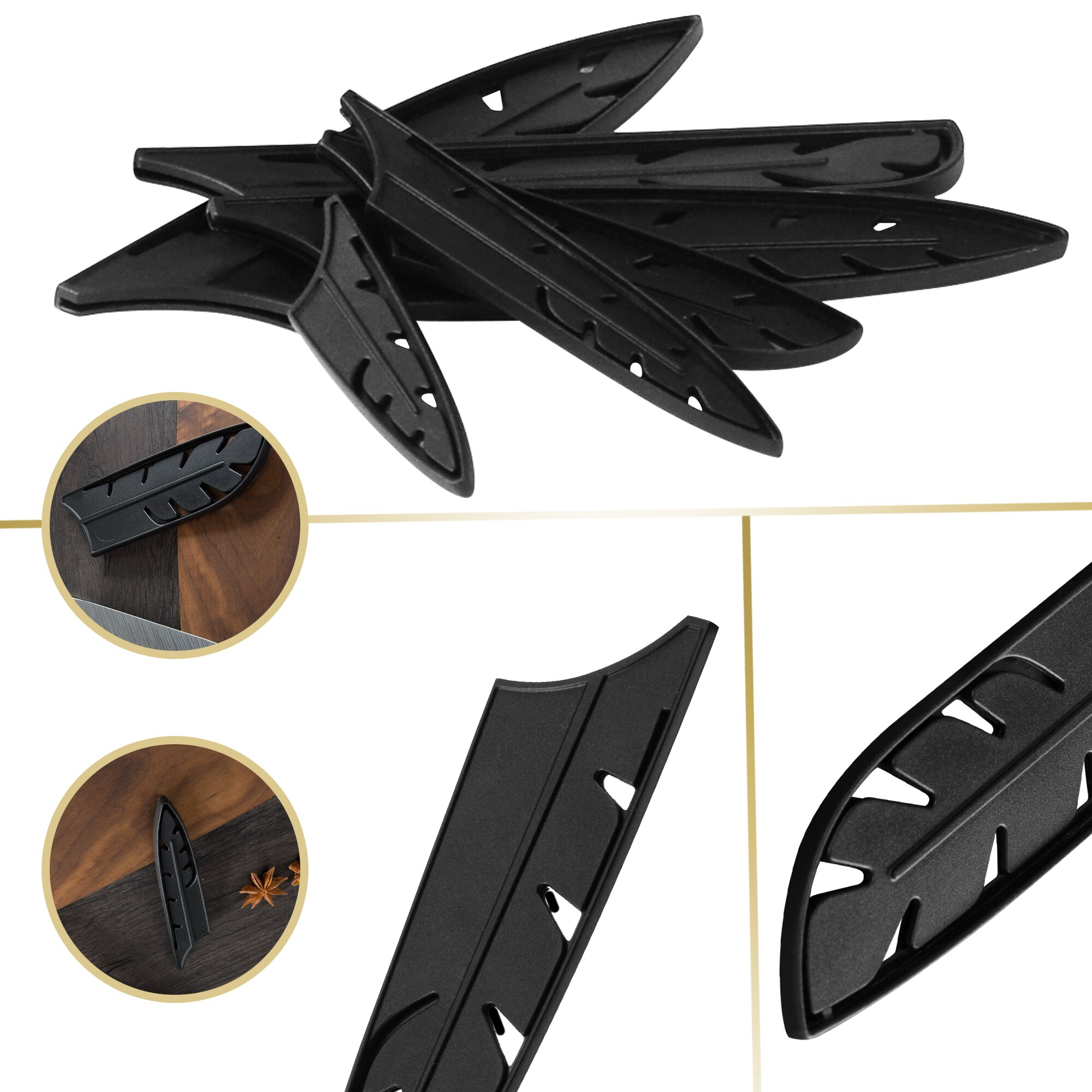 Knives Cover Non-toxic Food Safe Kitchen Knife Covers BPA-free Universal Protect Blade Sheath Edge Guards Case for Chef Knives