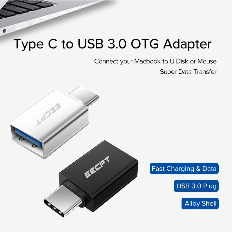 EECPT 10 Pack USB OTG Type C Adapter USB C to USB 3.0 OTG Cable Type-C Adapter Connector for Macbook Samsung S10 S9 Huawei P20