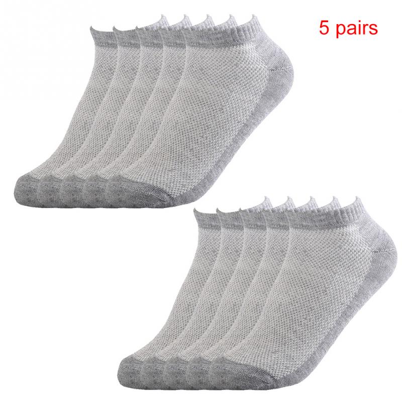 10 /5 /1 par sommer forår low cut ankel herrestrømper åndbare solid mesh mandlige bådstrømper sorte hvide grå sportsokker