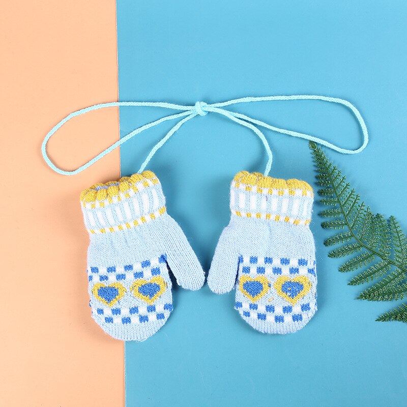 Inverno grosso quente luvas de natal para crianças crianças luvas de lã de malha corda da criança 5-10y meninos da menina das crianças: G