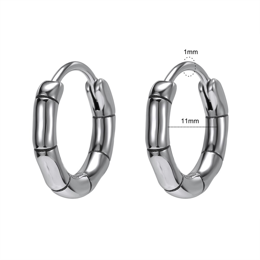 ZS Mens Punk Style Stainless Steel Earrings Rock Roll Skull Hoop Earrings Small Cricle Ear Rounds Hip Hop Jewelry Accessories: 5