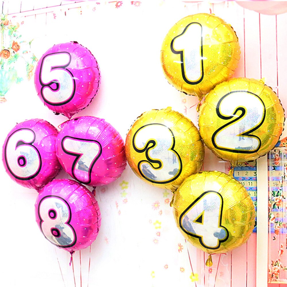 Number 4 Helium Foil Balloons Birthday Number Balloons 4 for Wedding Anniversary Decoration (Gold)