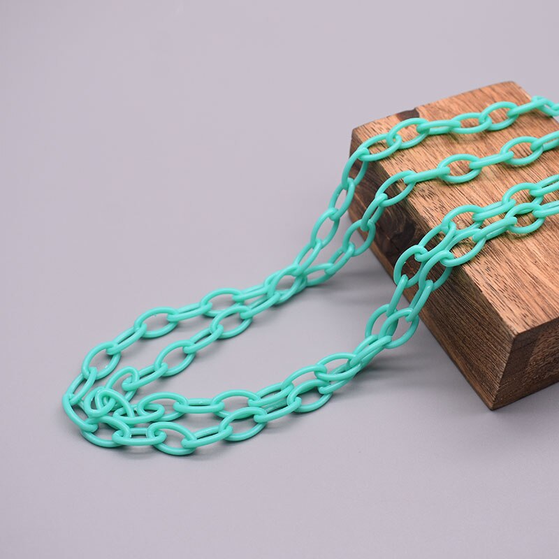 10/50 Uds. De cadena de eslabones acrílicos coloridos de 50cm de longitud, cadenas con cierre de langosta para cadena de ojos, accesorios de joyería, cadena de eslabones de plástico: 10 mm / Morado