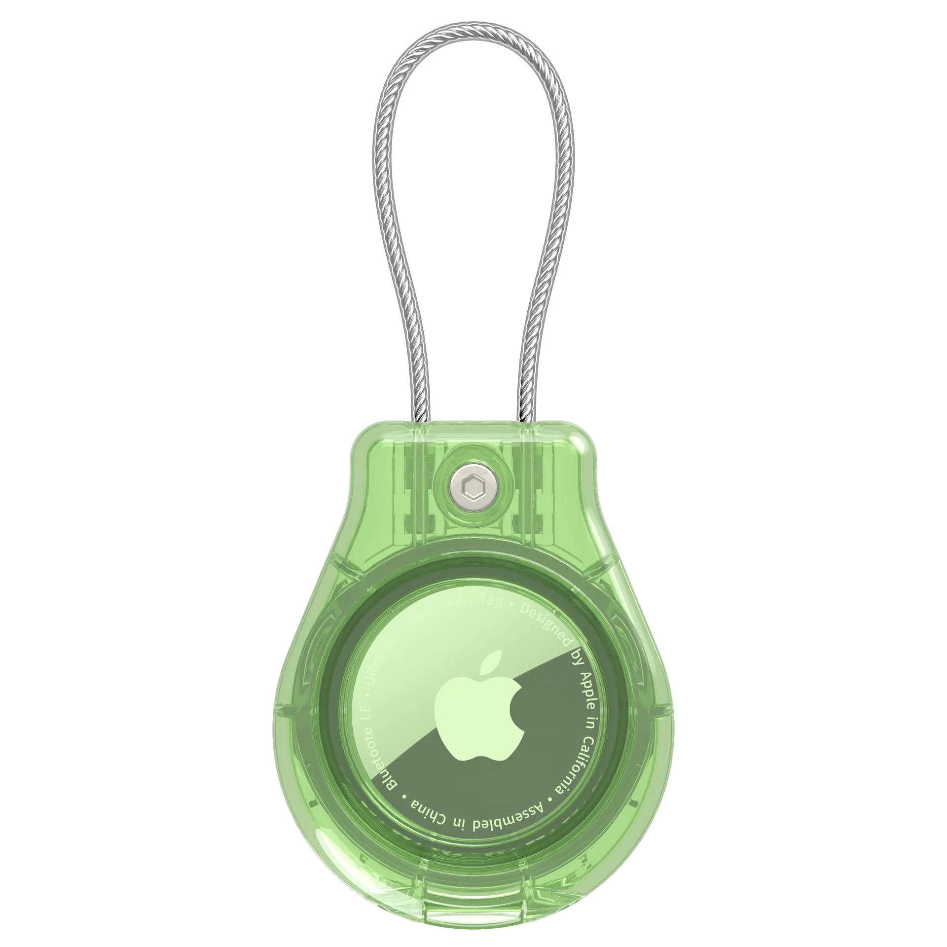 Wasserdichte Abdeckung für Apple AirTag Schlüsselanhänger-Halterung mit Drahtkabel, Anti-Verlust-Tracker-Zubehör für Gepäck, Rucksack, Airtag-Hülle: 橄榄绿