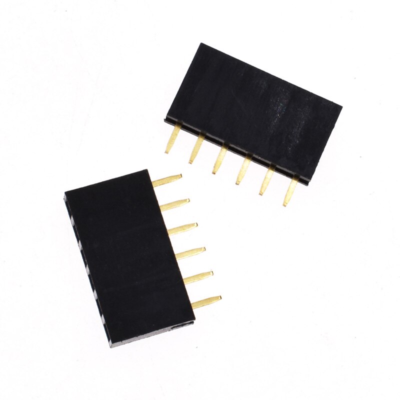 10pcs 2.54mm 2mm Connector Female Set 1X4 to 1X40 Pin 2X4 to 2X25 Pins Single Double Row PCB Connector Strip Pin Header: 1x6Pin