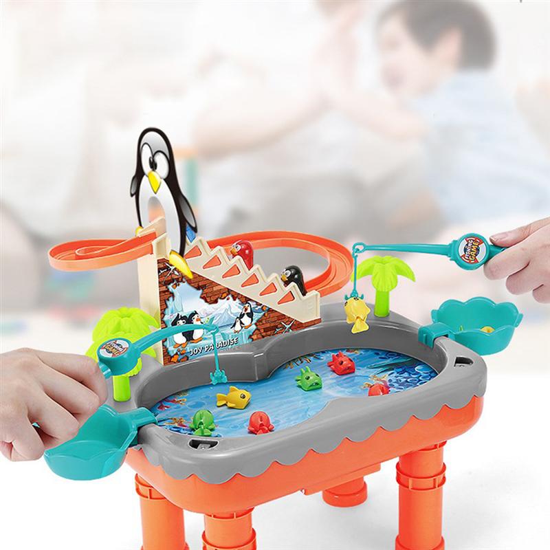freundlicher Magnetischen Angeln Spielzeug eltern-Art-interaktive Pädagogisches Spielzeug Elektrische Pinguin Treppen Klettern Jungen Mädchen