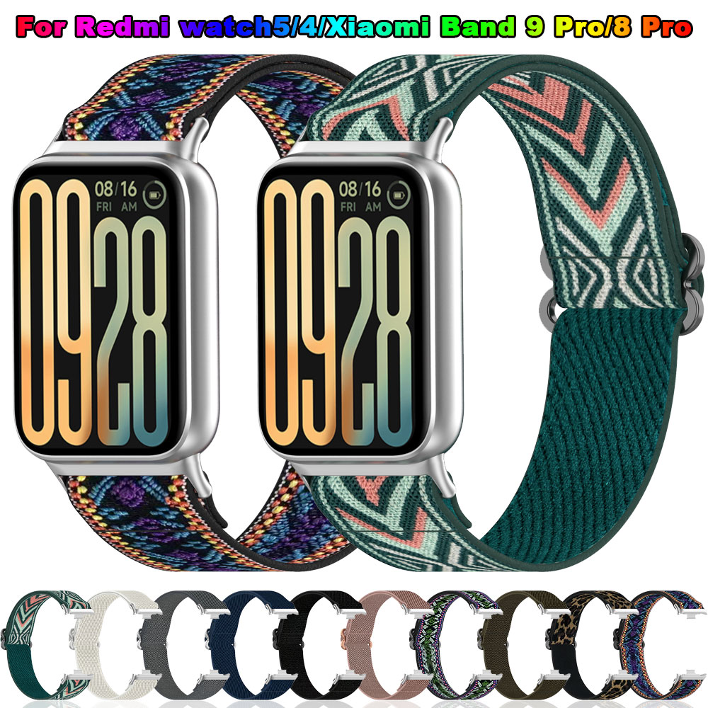 Nylon Watchband For Redmi Watch 5 4 Sports Elastic Replacement Bracelet Wristband Corre Strap for Xiaomi Mi Band 8 9 pro Band