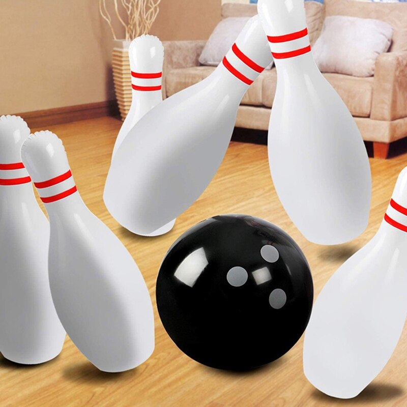 Plaats Giant Opblaasbare Bowling Set Voor Kids Outdoor Gazon Yard Game Voor Familie Jumbo Pins 16 "Bal Kerst