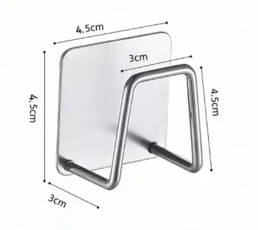 Ganchos de pared de acero inoxidable para fregadero, soporte de esponja autoadhesivo, organizador de cocina, estante de secado de drenaje, ganchos de pared, Bola de alambre, almacenamiento de trapo: PLATA CLARO