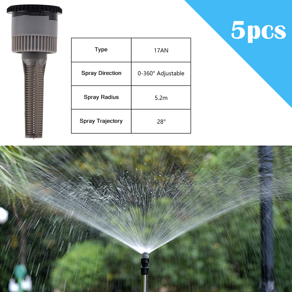 5Pcs Pop-up Sprinkler Ersatz Streudüsen 0 ~ 360 Grad Einstellbar Garten Park Bauernhof Gras Rasen Bewässerung Werkzeug: Rot
